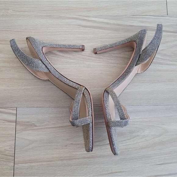 Veronica Beard Analita Slingback Sandal Metallic Heels Size 7 - Picture 3 of 5
